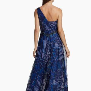 Rene Ruiz Collection Butterfly-Print One-Shoulder Gown size 14